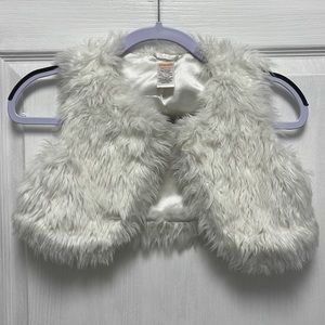 Gymboree Faux Fur white vest